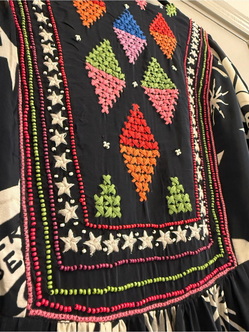 NWT Anthropologie Farm Rio Black & White Cerrado Sky Maxi Dress boho - Picture 12 of 15